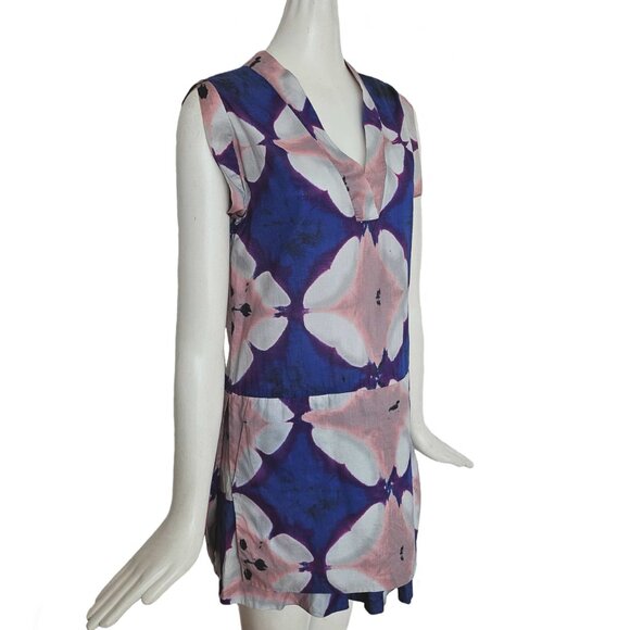 MARNI BLUE/PURPLE/GRAY COTTON DRESS (38) - Picture 4 of 9